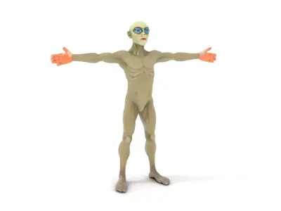 Alien Character Pose model pack Low-poly 3D model