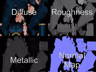 Captain Uniform Character model pack Low-poly 3D model