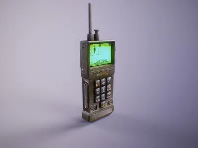 PBR Retro Sci-Fi Communicator Low-poly 3D model