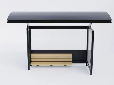 Bus Stop Shelter 6 Low-poly 3D model