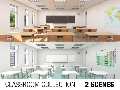 School Classroom Collection 3D Model Pack