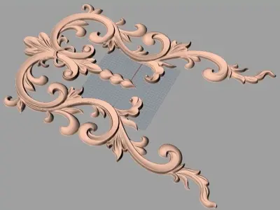 European furniture 3D relief models for CNC wood engraving E212 3D model