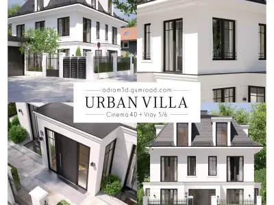 Urban Villa for Cinema 4D and V-Ray 3D model