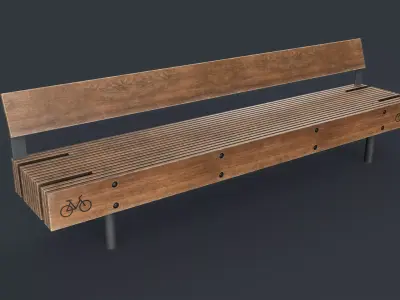 Modern Outdoor Bench 54 PBR Game Ready Low-poly 3D model