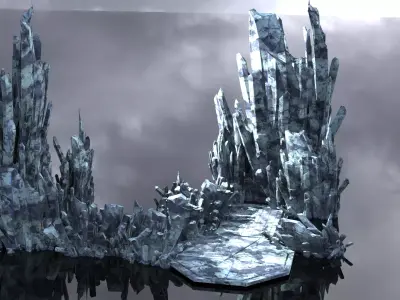 Ice crystal Walkways mountains 3D model