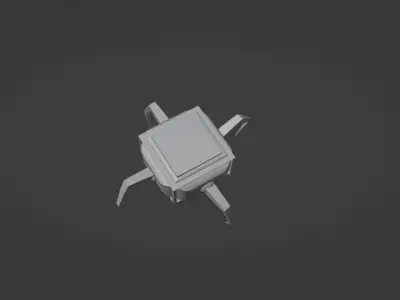 Glass Robot Low-poly 3D model