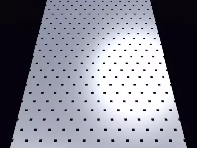 Perforated panel in 60 degree staggered pattern with square hole 3D Model Pack