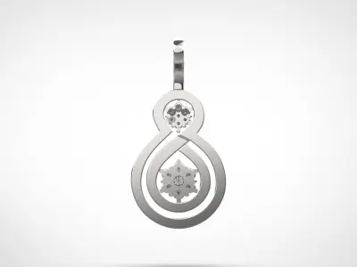PE1401 Classic Solitaire Pendant half ct CAD STL 18K  3g 3D print model