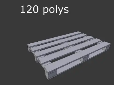 Wooden Pallet Low-poly 3D model