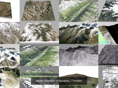 Seven mountain landscapes 3D Model Pack