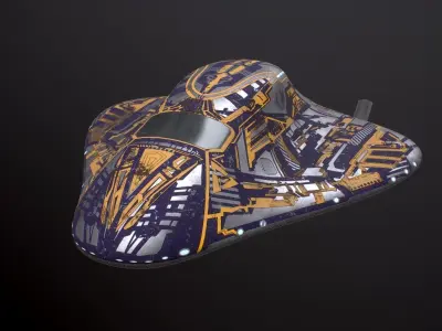 Sci Fi Space Ship Low-poly 3D model