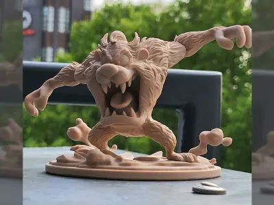 Cartoon Tasmanian Devil Looney tunes Taz Figurine STL Resin FDM 3D print model