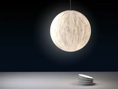 Moon pendant light with oval shape 3D model
