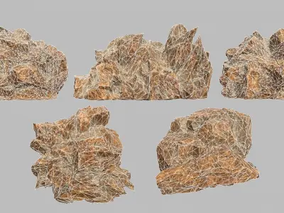 Rock Set Low-poly 3D model