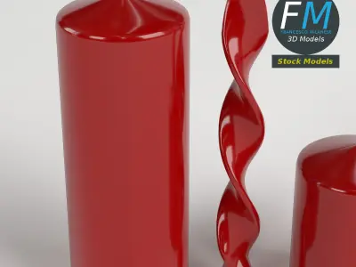 Red candles 3D model