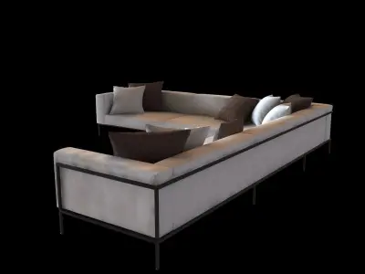 Kettal Landscape Right corner module sofa 3D model