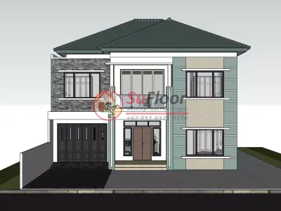 House 15x20m code 541 - Sketchup 3D model 3D model 3D model