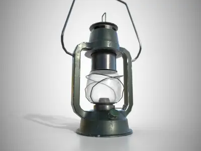 Old British Army Lantern Low-poly 3D model