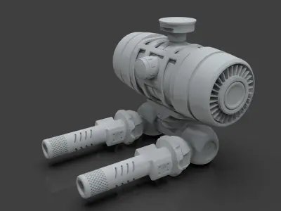 Sci-Fi Drone - 4 - Untextured 3D model