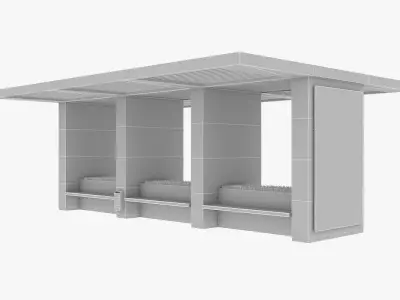 Street Pergola with Bench 3D model