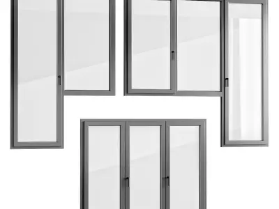 Windows with built-in blinds Finstral  3D model