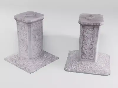 Outdoor Stone Podium Low-poly 3D model