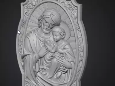 Sacred Family Relief 3D Model 3D print model