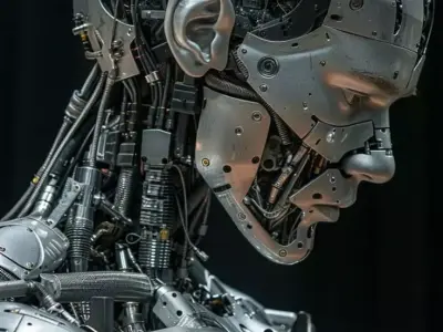 Game Ready Sci Fi Android Robot Head Cybernetic Character 3D model