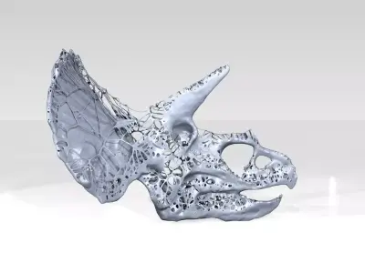 Triceratops Skull Dust Voronoi 3D model