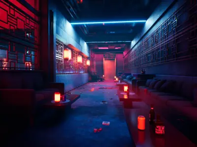 Tokyo Night Club Low-poly 3D model