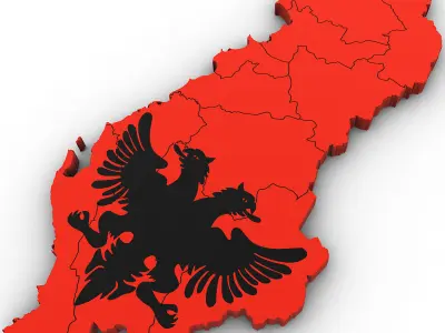 3d Political Map of Albania 3D model