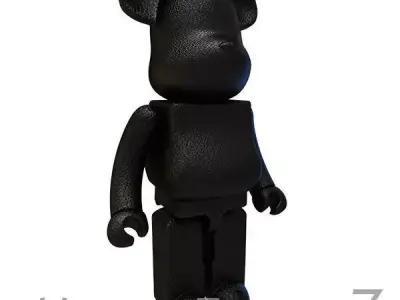 Black Leather Bear Brick 3D model