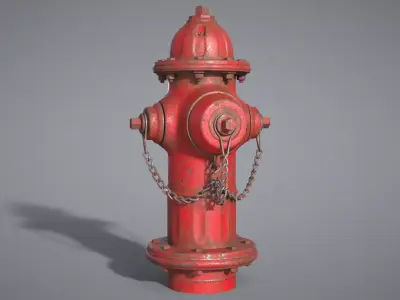 Old Fire Hydrant Game Ready Low-poly 3D model