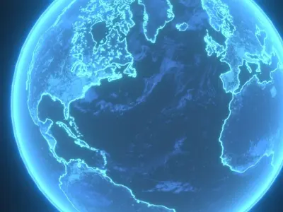 Hologram Planet Earth Sci-Fi 3D Model 8k Textures Low-poly 3D model