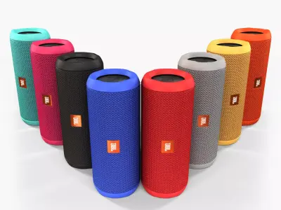 JBL Flip 3 portable bluetooth speaker Low-poly 3D model