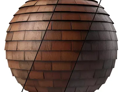 Roof Tile Materials 39- Wood Roofing By 3 color Pbr 4k Texture