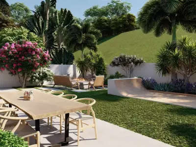 3D Exterior Scene 3D model design garden and landscape 3D model 3D model