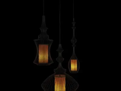 Emperor  Opium and Tibet pendant lamps 3D model