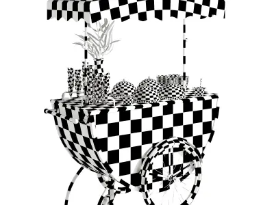 Gelato cart 2 orange 3D model