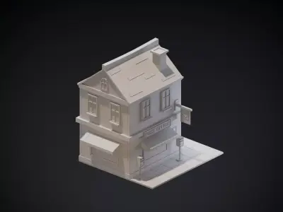Post Office  Low-poly 3D model