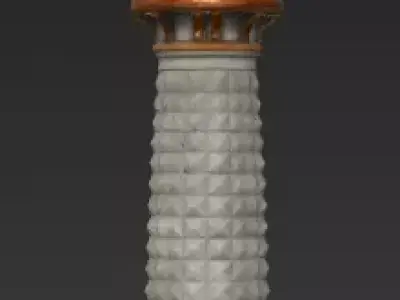 Classic Victorian Wave-Swept Lighthouse 3D Model Low-poly 3D model
