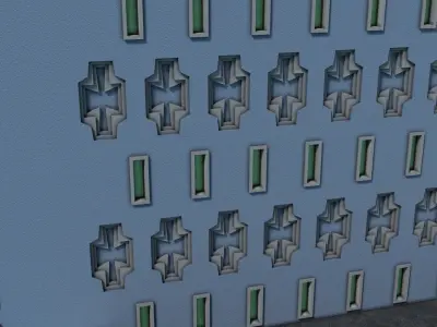 Reichsbahn Berlin Castle Plaster Blue Low-poly 3D model