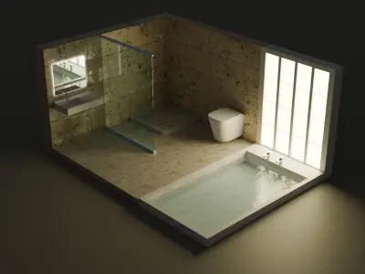 Modern Minimalist Bathroom 3D Model Free 3D model