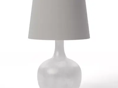 Margate Glass Table Lamp - Coastal Modern Tapered Glass Lighting Low-poly 3D model