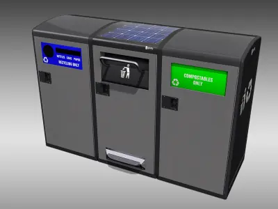 Bigbelly Triple Station Low-poly 3D model