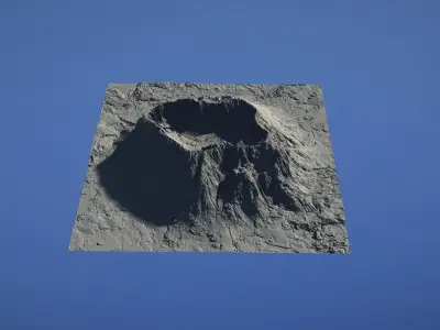 Landscape Environment Volcano Snow 39 Low-poly 3D model