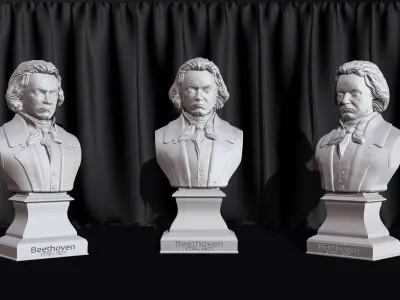 Ludwig van Beethoven Bust file STL-OBJ for 3D printing 3D print model