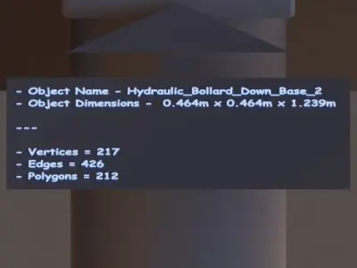 Hydraulic Bollard with LED Lights High and Low-Poly 3D Model Pack