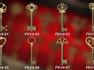 74 Antique and Classic Keys Vol 4 3D Model 3D model