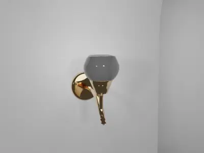 Applique Mizar 1 gold bulb Free 3D model